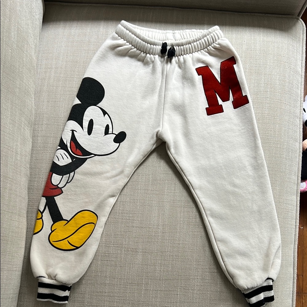 Disney White and Red Mickey Mouse Sweatpants